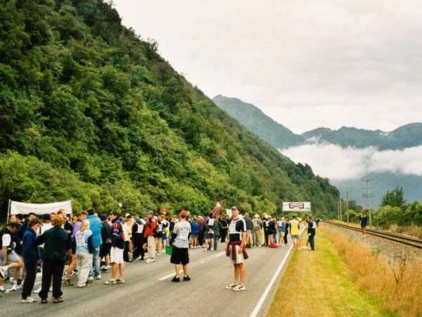 C-to-C-024: The transition area at the end of the first day's cycle race.